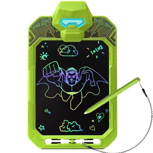 Image of CHAFEGY 10 Inch LCD Writing Tablet for Kids, Powerful Warrior Design Drawing Tablet, Doodle Board Pad for Learning, Toy Gift for Boys 3-8 Years Old, Christmas Birthday Present (Green)