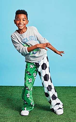 iscream Big Boys Fun Print Silky Soft Plush Fleece Pants - Play Ball Collection3