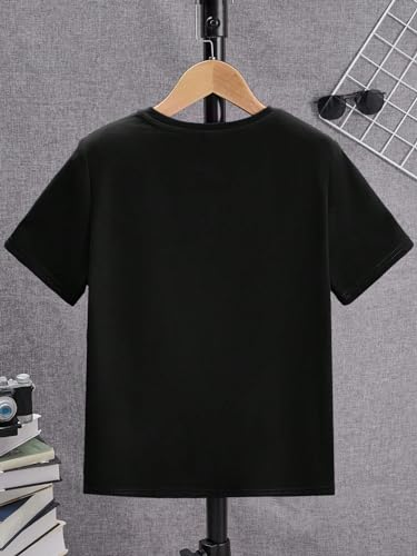 Floerns Boy's Slogan Print Round Neck Casual Short Sleeve Tee Shirt2