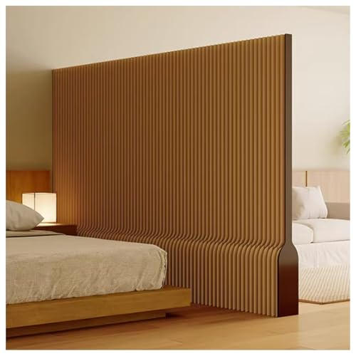 Biombo Plegable retráctil, biombo Moderno for Interiores, Separador de ambientes Plegable, Separador de Pared de Papel Independiente for Tiendas, Oficinas(Brown,H220xW24x600CM)