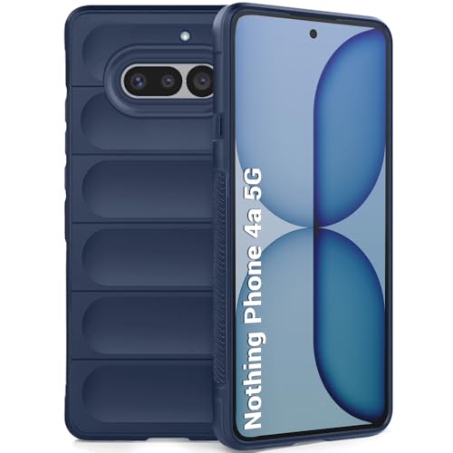 Image of TheGiftKart Liquid Silicon Back Cover Case for Nothing Phone 4a 5G | Shockproof Military Grade Protection | Micro-Fibre Cloth On Inner Side | Anti-Slip Grip Back Case for Nothing Phone 4a (TPU, Blue)
