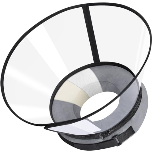 Collare Elisabettiano Cane Morbido, Alternative ai Collare Gonfiabile Cane, Collari Elisabetta Cani con Nucleo in Schiuma, Collari Protettivo Regolabile Cani Anti-Leccamento (Grigio, Size 6)