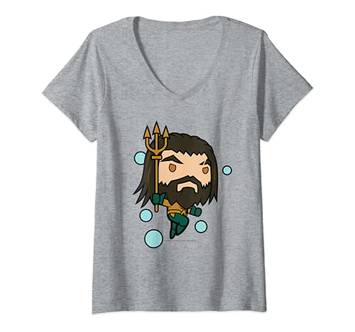 Mujer Aquaman Movie Chibi Aquaman Camiseta Cuello V