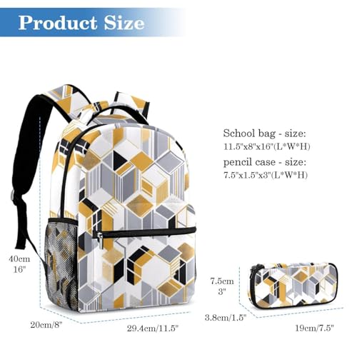 Sac à dos avec trousse géométrique pour ranger toutes ses affaires - 2