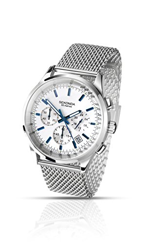 Sekonda Men's Quartz Watch with Silver Dial Chronograph Display and Silver Stainless Steel Bracelet 3414.27