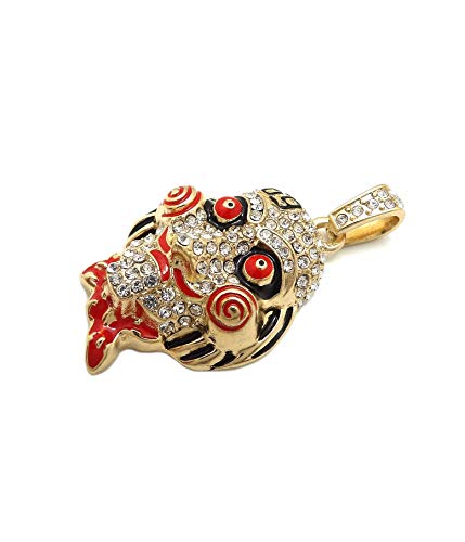 Blingfactory Hip Hop Iced Gold Plated Saw Inspired Pendant & 2Mm 24" Rope Chain Necklace Set #TOP5