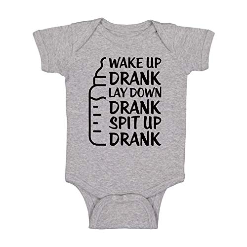 Image of Wake Up Drank, Lay Down, Spit Up - Funny Baby Essentials Bodysuit - Newborn Outfit