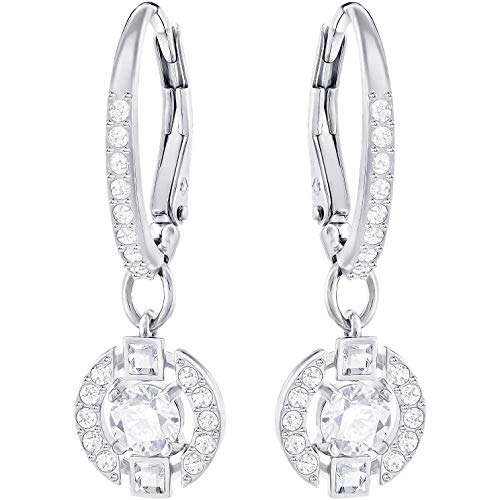Swarovski Sparkling Dance Round Pierced Earrings - White - 5272366