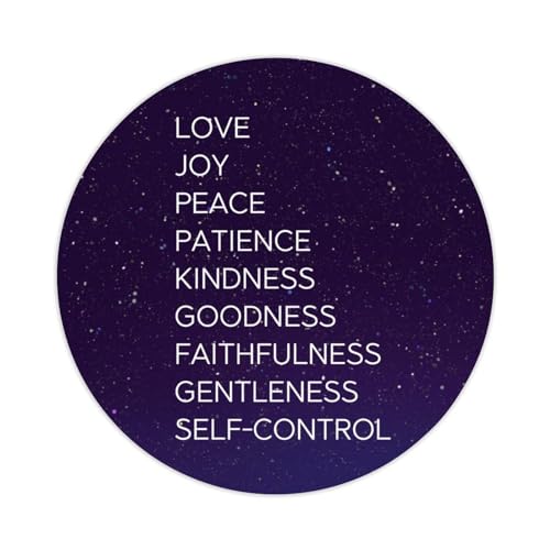 Love Joy Peace Patience Kindness Goodness Faithfulness Gentlene Autocontrollo Rotondo Etichetta Adesivo 3,8 cm Adesivi per Notebook Adesivi Citazione Motivazionale Decalcomania per Valigia Computer