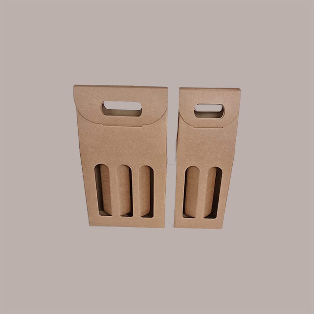 Lucgel Caja para 2 botellas de aceite o licor de 0,50 l, de papel habano liso, 130 x 65 x 335 mm de altura, 20 unidades