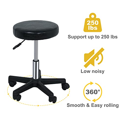 ZENY Adjustable Swivel Stool Chair Hydraulic Rolling Stool for Beauty Salon Massage Spa Medical Tattoo Drafting, Black - Thumbnail 5