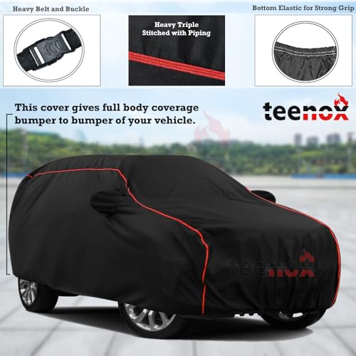 Image of TEENOX Full Coverage Car Body Cover Compatible for Hyundai i20 Magna EXT Upto 2026 Model All Weather Protection Car Cover - Black