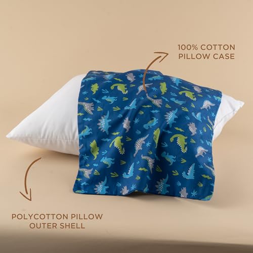 Image of Bunnikins & Clover Toddler Pillows with Pillowcase, 13 inchx18 inch Soft Cotton Kid Pillows for Sleeping, Bedding Small Pillow for Boys and Girls Aged 2-5 Years