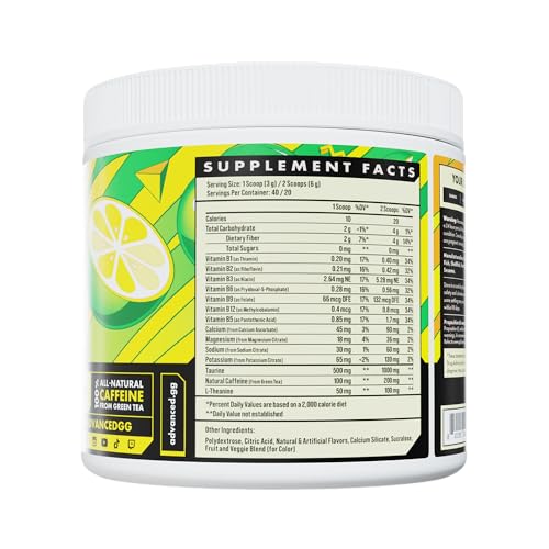 Image of Advanced Energy - Energy Boosting Formula with Electrolytes for Hydration - L-Theanine to Combat Jitters - Sugar Free & Keto Friendly - No Maltodextrin (40 Servings) (Calamansi)