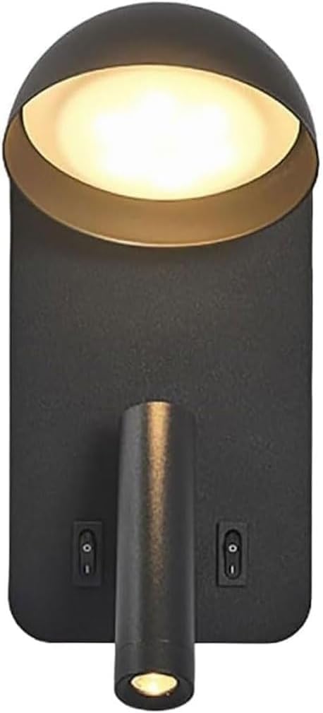 UDPOIUYT Wall Lights Indoor, Nordic Rotatable Wall Sconce with Dual Lights, Dark, Metal Acrylic