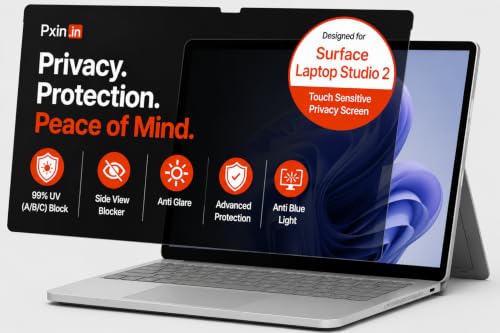 Image of Pxin Aura | Compatible with Microsoft Surface Laptop Studio 2 | Ultra Touch Sensitive Privacy Screen | Anti Blue | Anti Glare | UltraThin for Hyper Touch | Anti UV | Privacy Filter