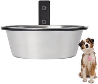 Wall Mounted Dog Bowl, Stainless Steel Hanging Pet Bowls Raised Dog Feeder Foldable Pet Food and Water Bowls Cat Guinea Pig (21.5x7cm)