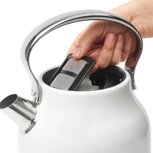 Haden 75012 Heritage 1.7 Liter Stainless Steel Body Countertop Retro Electric Kettle with Auto Shutoff & Dry Boil Protection, White, 1.7 Litre, Ivory White by HADEN - Image 9