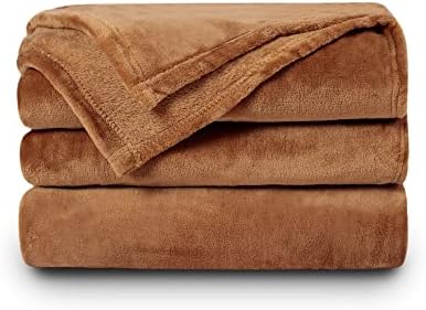 VOTOWN HOME Fleece Throw Blankets, Light Blue Sofa Throws Blanket for Bed, Soft Fluffy Flannel Couch Blanket Throw, Queen Size 220x240cm