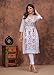 JG JAI GOVINDAM Indian Hand Embroidered Kurti for Women Chikankari Straight Cotton Long Kurti's Tunic Kurta Dreses for Women (Medium)