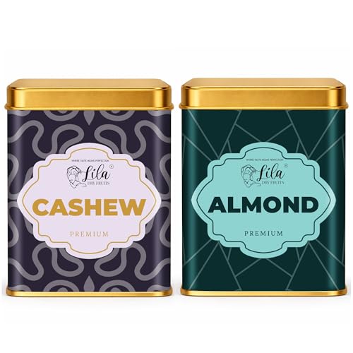 Image of LILA DRY FRUITS Cashew Almond Dry Fruit Combo Pack 250 g x 2 | Crunchy Kaju Badam Mix for Daily Snacking, Protein Rich Nut Mix for Energy, Healthy DryFruits for Home Office Perfect for Gifting