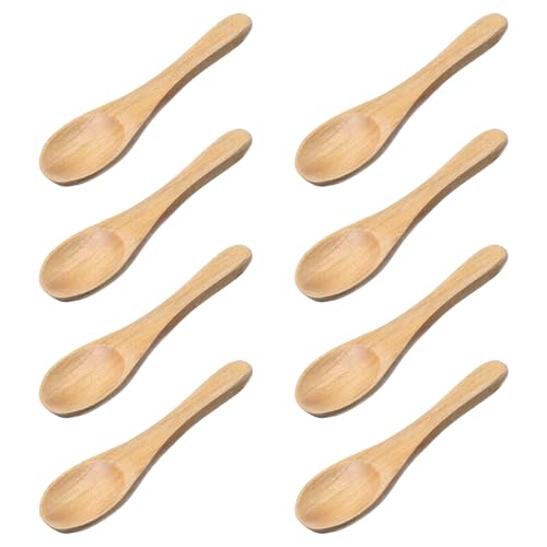Styquenzer - 8 Pcs Small Wooden Spoons 3.7inch Mini Nature Wooden Spoon Ice Cream Spoons Handmade Mini Spoon for Sauces Honey Tea Coffee - -6%