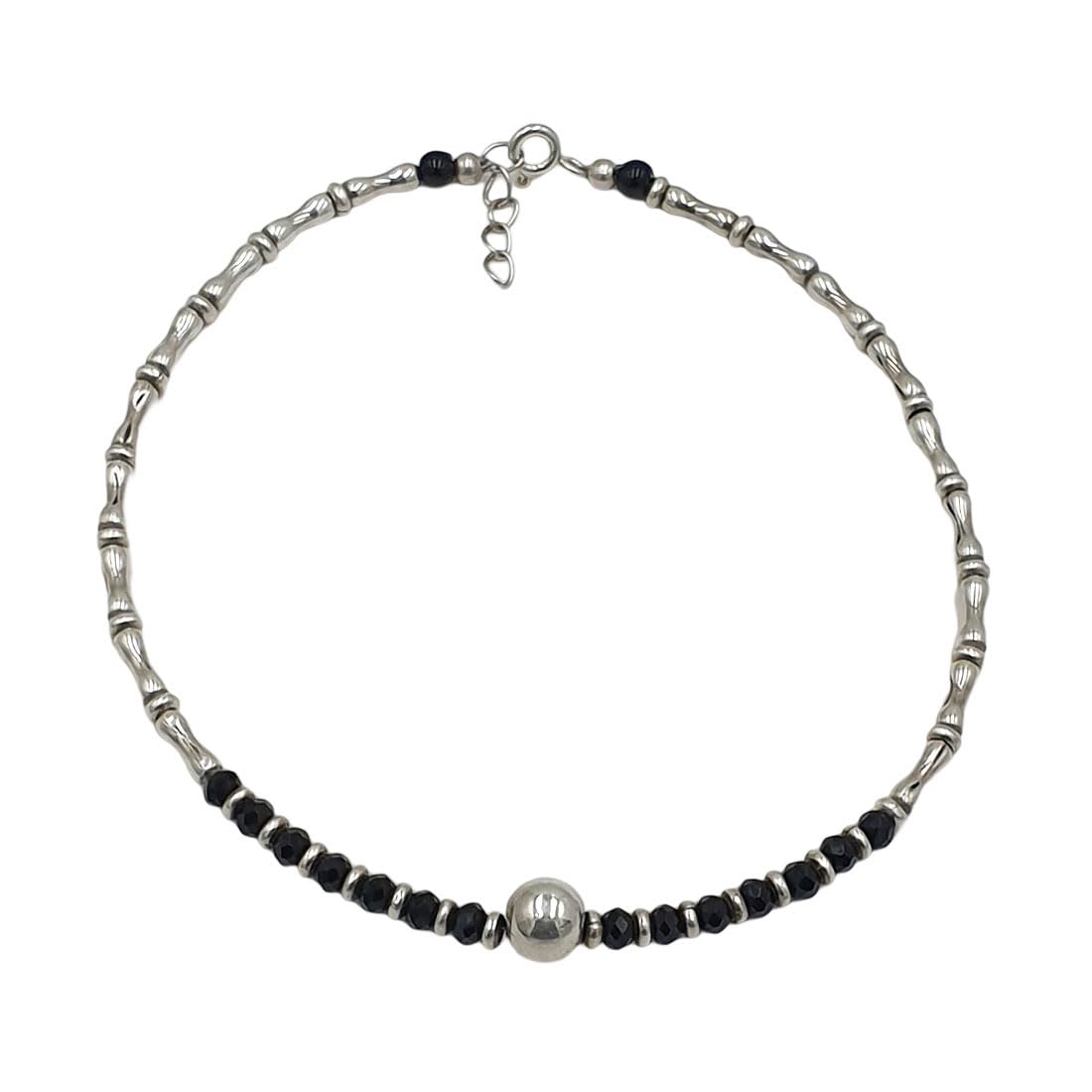 sahiba gems 92.5 Sterling Silver Beads Designer Nazariya Anklet (Payal) for Girls and Women - Pack in One Piece-picture-14
