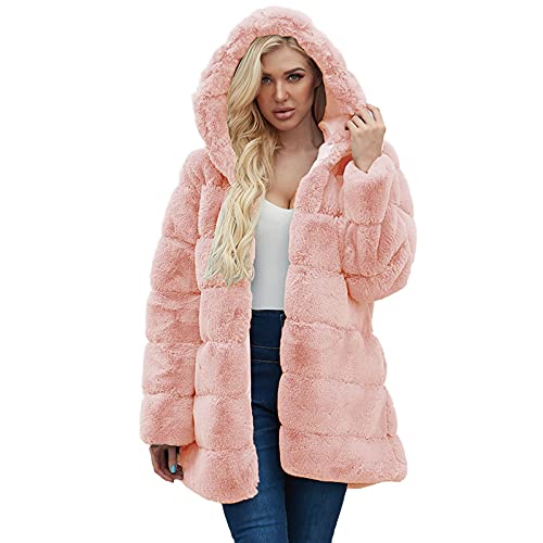 Veste de transition à manches longues en fourrure synthétique noire