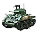 General Jim's WWII M4A1 Sherman Tank Brick Building Blocks Set, 726 Pieces, 1:29 Scale, Rotating Turret, Moving Tracks, Compatible with Major Brands, GJ-USSH