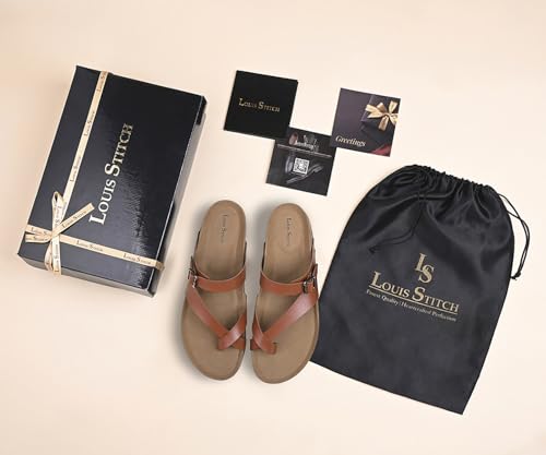 Image of LOUIS STITCH Comfortable Open Toe Cork Sandals | Lightweight Casual Sliders with Toering and Easy Slip-on Slippers | Back Open Sandals | LSOF-10