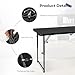 Byliable Folding Table 4 Foot Portable Heavy Duty Plastic Fold-in-Half Utility Table Small Indoor Outdoor Adjustable Height Folding with Carrying Handle, Camping and Party, Black