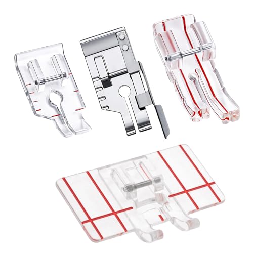 Set 4 Piezas Pie Prensatelas 1/4 Pulgada para Máquina de Coser miniatura 1