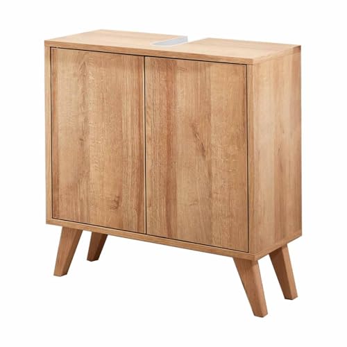 BadeDu Minho Waschbeckenunterschrank – 60 cm breit in Braun hell,...