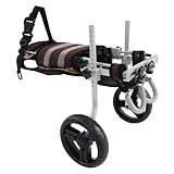 GUIAFUHYE Adjustable Pet Wheelchair,Dog Wheelchair for Back Legs with Upgraded All-Terrain Tires & Durable Bearings, Adjustable Dog Wheelchair (Gray+Brown)