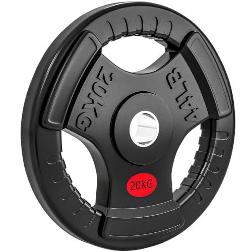 Image of SPORTNOW Olympic Weight Plates, 1 x 20kg, 2"/5cm, Tri-Grips