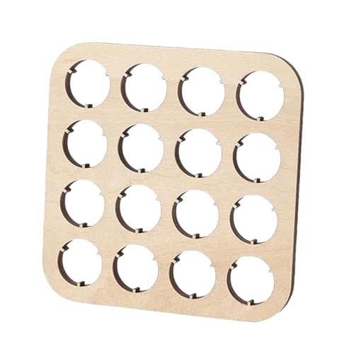 Yplkm Colección De Tapones De Botella | Tablero Cuadrado Recogedor De Tapones De Cerveza,Organizador De Madera con 16 Huecos Decoración para Estantes Y Espacios De Trabajo