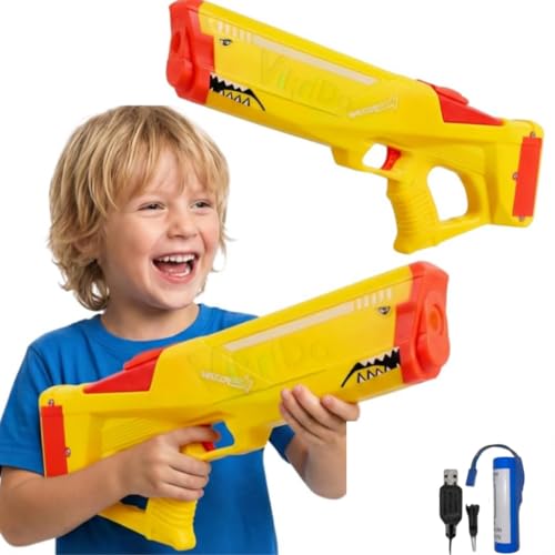 Image of VikriDA Big Size (44 * 13cms) Holi Electric Pichkari Water Gun with Dual Rechargeable Battery for Kids, 600CC & Excellent Range 40FT,Automatic High-Pressure Water Gun - Multicolor