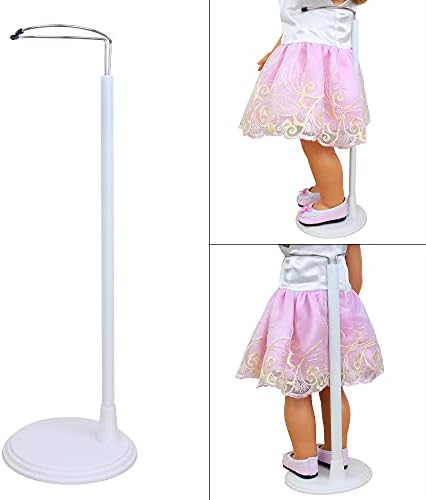 ZITA ELEMENT 2PCS White Adjustable Doll Stand for 14-18 Inch doll and Baby Dolls Display Holder