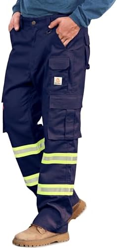BOCOMAL FR Cargo Pants Hi-Vis Reflective Midweight Water/Stain Resistant