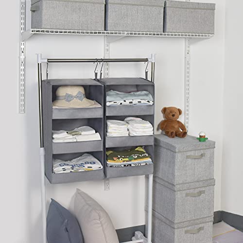 Granny Says 3-Shelf Closet Hanging Organizers, Foldable Hanging Closet Shelves, Hanging Organizers For Locker & Camper, Gray, 2-Pack #TOP1