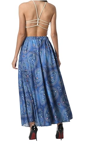 Image of VAGISHA Printed Casual Long Western Skirts for Women's & Girls |Stretchy Flared Maxi Skirt|Elastic Waist Skirts|Western Ethnic Skirts