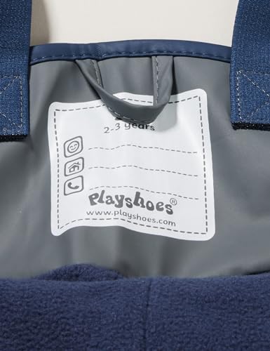 Playshoes Matschhose Regenlatzhose Fleece-Futter Unisex Kinder Wind- und wasserdichte Regenhose Regenbekleidung, dunkelgrau, 86 – Ansicht 4