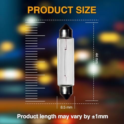 Rafeal Auto 12V 5W 10 Pack Sv8.5-8 T3.25 Halogen Festoon Bulb Fits 44mm Base Sizes Direct Replacement for Car Dome Light,Trunk,Interior Bulb by Rafeal Auto - Image 2