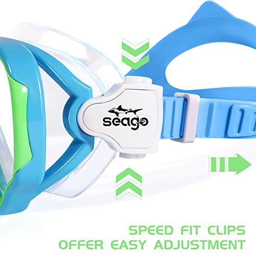 Seago Kids Swim Goggles Swimming Goggles for Kids Boys Girls Toddlers Youth 5-15 Anti-Fog 180° Clear Goggles No Leak Water Pool Underwater Swim Goggles with Nose Cover Swimming Diving Equipment by Seago - Image 7
