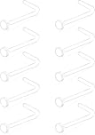 BrambleCo 10PCS Clear Nose Studs - Acrylic L-Shaped Nose Bar Ring - Invisible Piercing Jewelry - Flat Top Bone Studs Retainer - Flexible Nose Retainers for School (Clear)