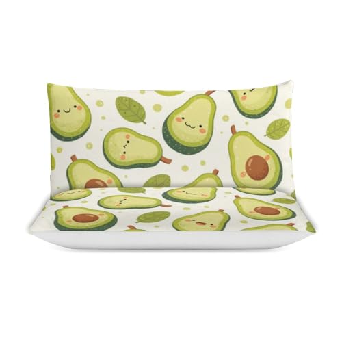 Juego de ropa de cama de microfibra de 3 piezas infantil con funda de edredón de aguacate 4