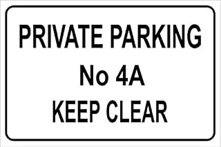Personalised Private NO Parking Sign White/Black Design - 1.2mm Rigid Plastic 300mm x 200mm