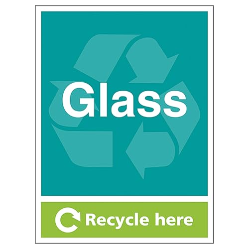 Panneau de sécurité plastique rigide V Safety Glass Recycle Here 300x400mm signalisation tri