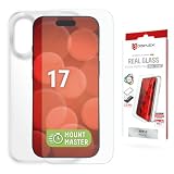 Displex MountMaster - Pellicola protettiva in vetro temperato per Apple iPhone 17, 10H, antigraffio, senza bolle
