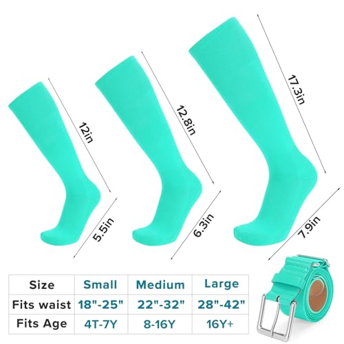 Image of Baseball Socks and Belt Combo for Youth Adult - Softball Socks and Belt for Boys and Girls
